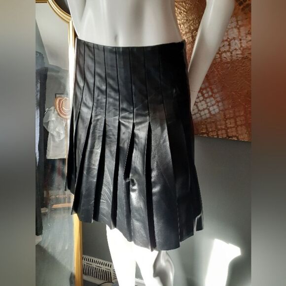Joe Fresh Faux Leather Pleated Mini Skirt - Picture 2 of 11